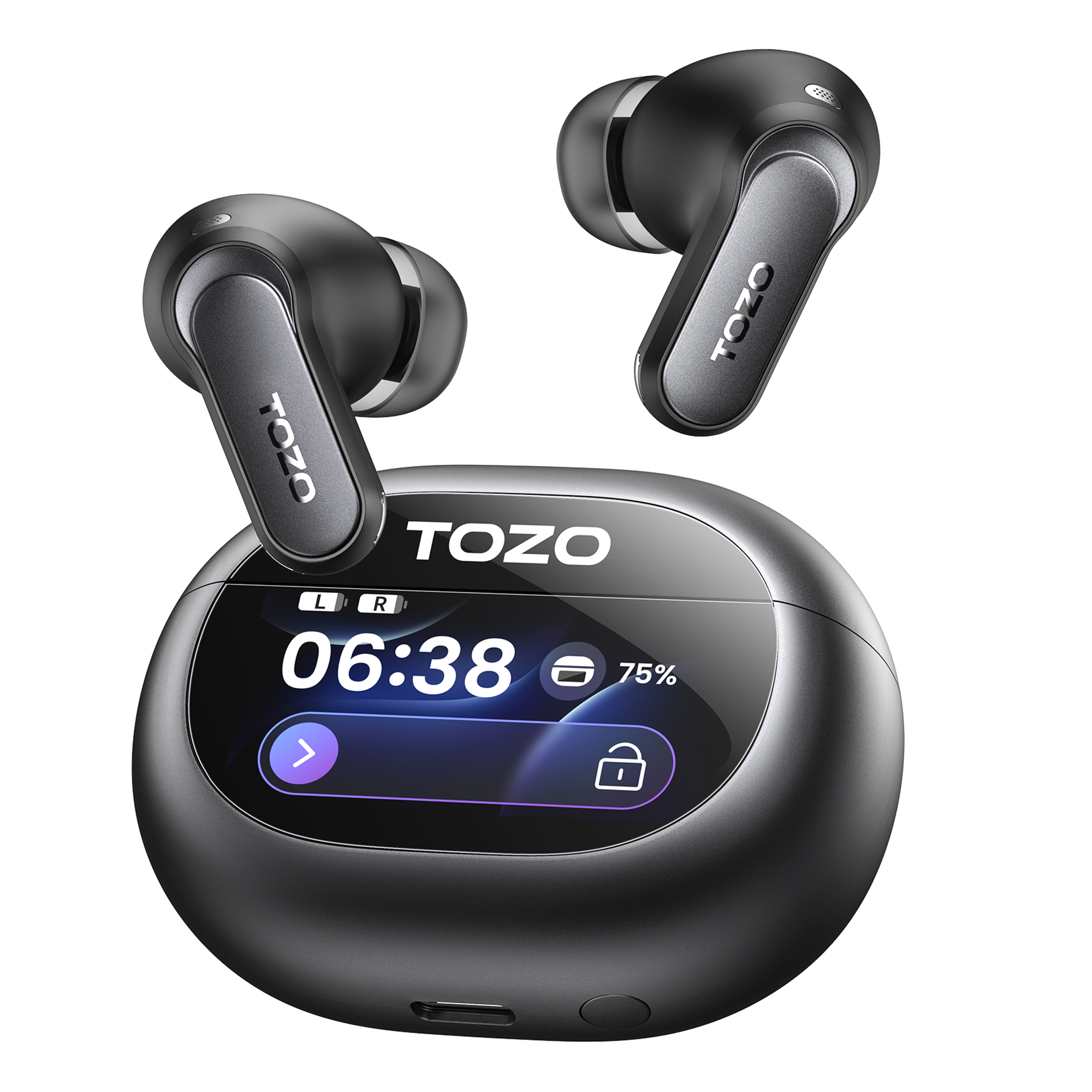 TOZO true wireless earbuds with smart screen case